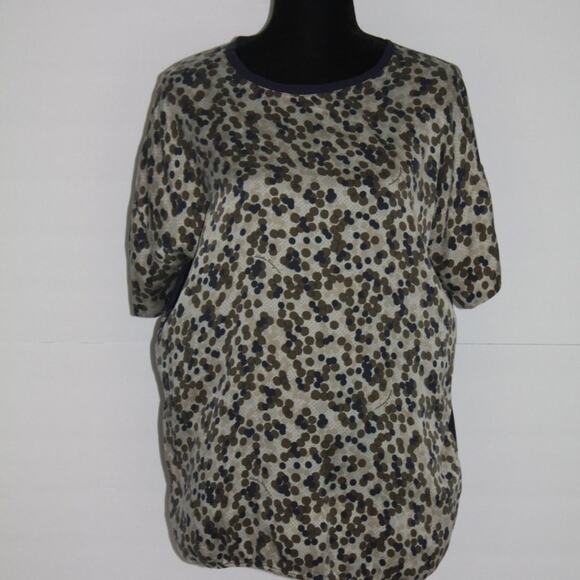 Salvatore Ferragamo Short Sleeve Shirt Silk Polk-a-Dot Front; Navy Back Size XL - Picture 2 of 10